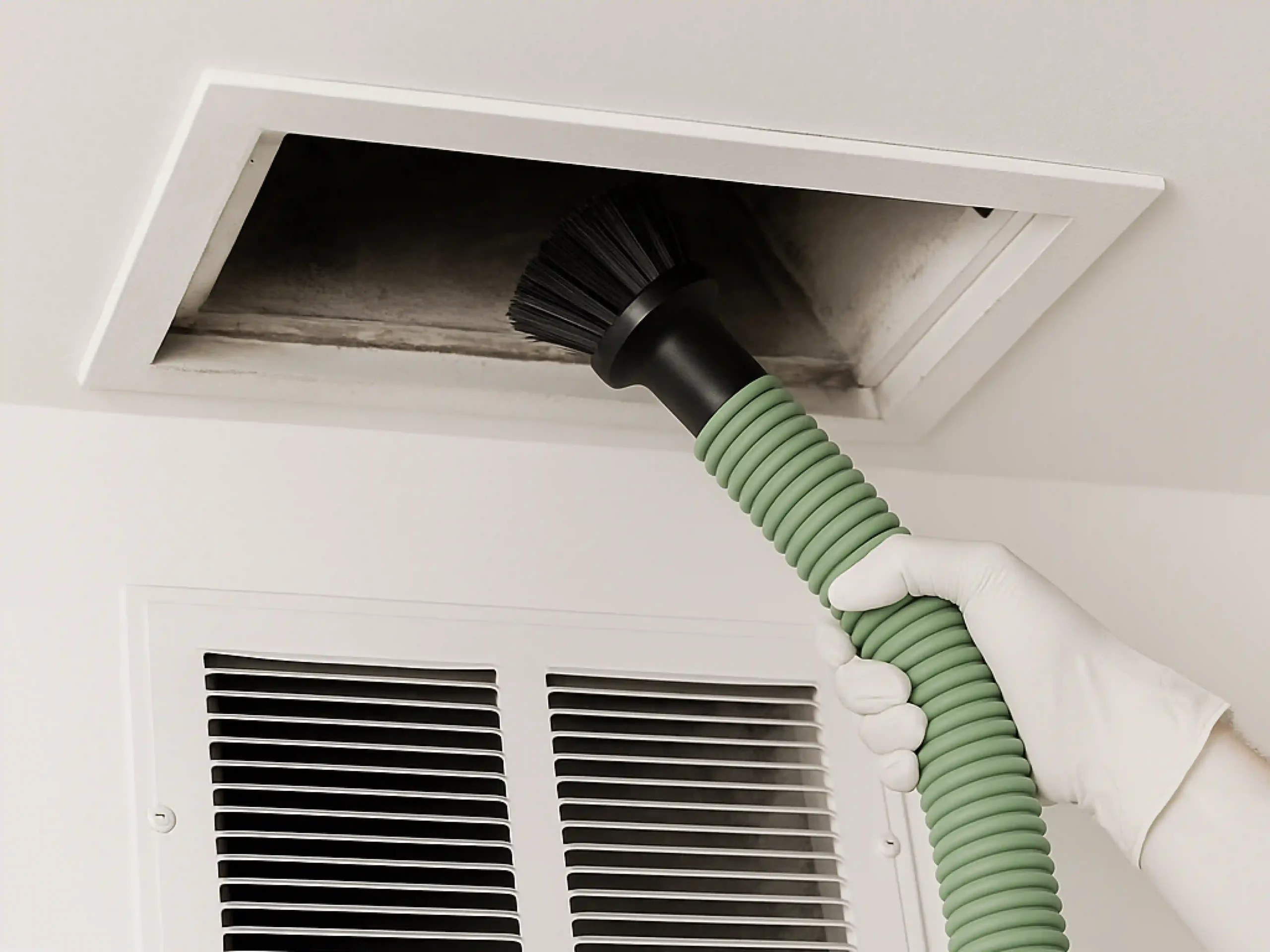Step-by-step air duct cleaning process in Dallas County, TX including inspection, cleaning, and sanitizing to remove dust, debris, bacteria, and improve HVAC airflow and indoor air quality.